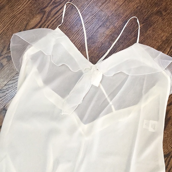 White Spaghetti Strap Slip Chemise Pajama Dress - Picture 2 of 8